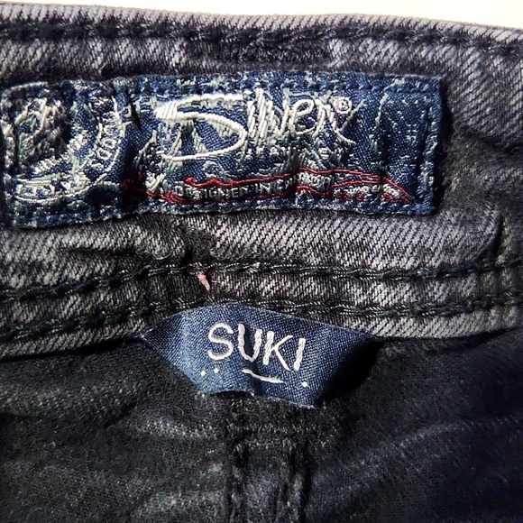 Silver Jeans Co. Suki Mid Skinny Distressed Black Women's Size W30/L31 - Picture 7 of 11